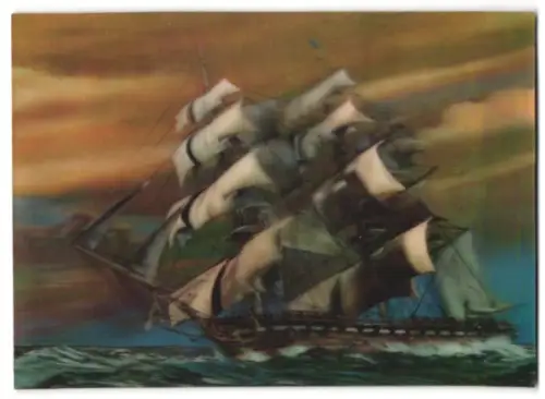 3D-AK Segelschiff in Fahrt