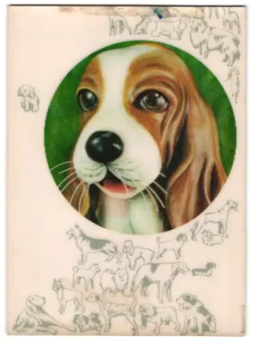 3D-AK Hund mit rausgestreckter Zunge am Zwinkern