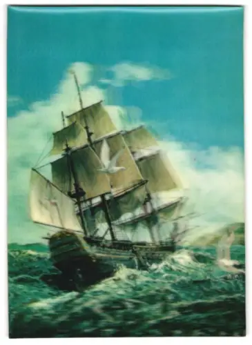 3D-AK Dreimaster auf stürmischer See