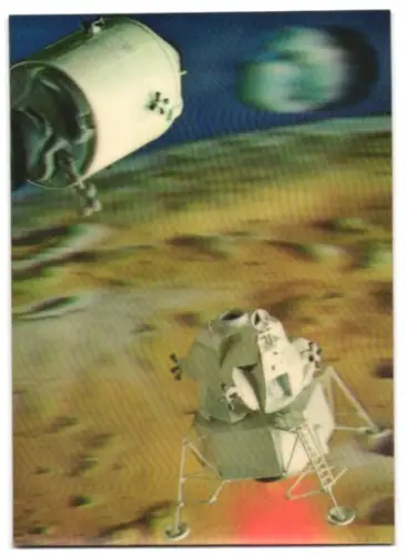 3D-AK Raumkapseln bei der Landung auf dem Mond