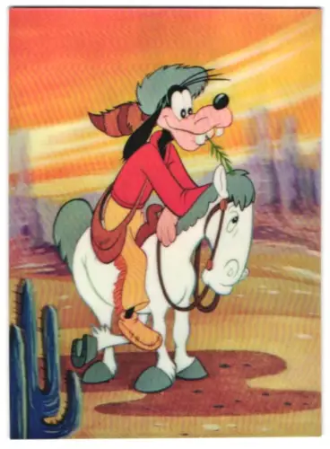 AK 3D-Karte, Goofy im Wilden Westen, Goofy in the Wild West, Goofy en el Lejano Oeste