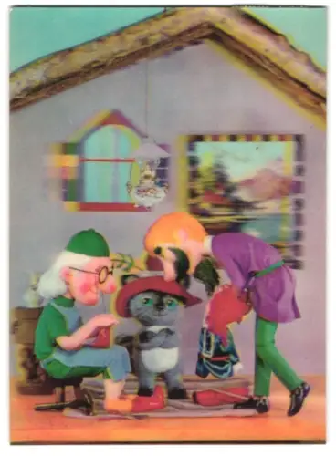 3D-AK Gestiefelter Kater beim Schuhmacher