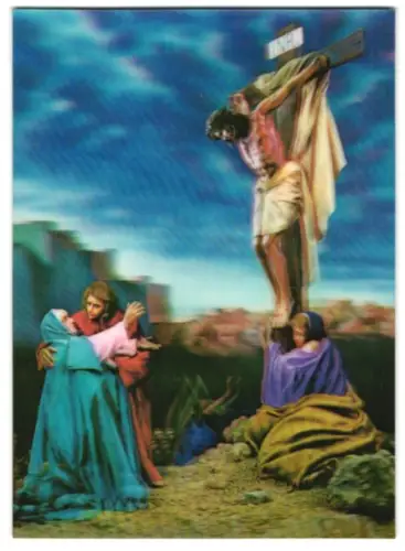 3D-AK Golgotha, Jesus am Kreuz