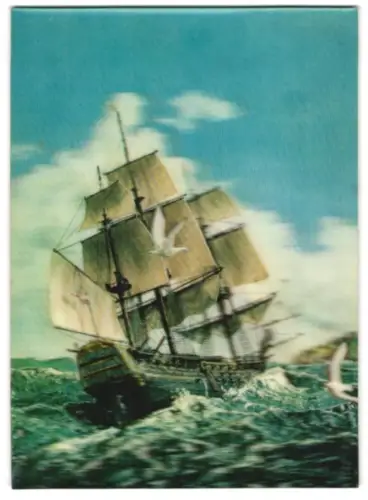 3D-AK Dreimaster auf stürmischer See