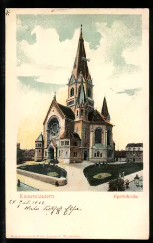 Relief-AK Kaiserslautern, Apostelkirche