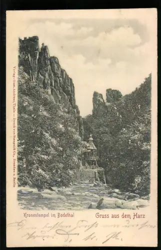 Relief-AK Bodethal /Harz, Kronentempel