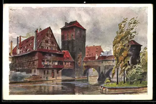 Künstler-AK Heinrich Kley: Nürnberg, Baurische Jubiläums- und Landesausstellung 1906, Burg