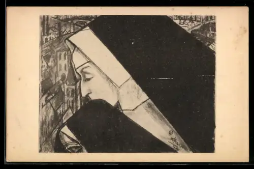 Künstler-AK Jan Toorop: Die Nonne