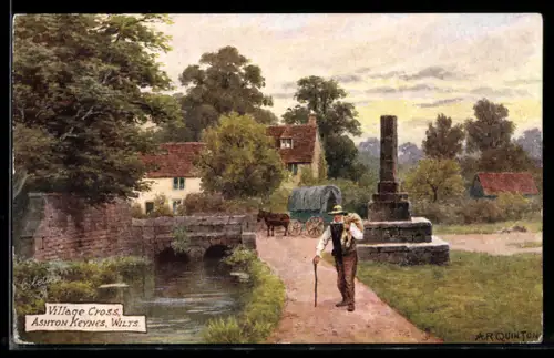 Künstler-AK A. R. Quinton: Ashton Keynes, Village Cross