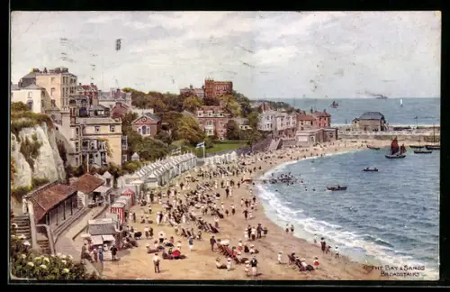 Künstler-AK A. R. Quinton: Broadstairs, The Bay and Sands