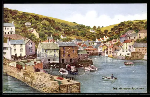 Künstler-AK A. R. Quinton: Polperro, The Harbour