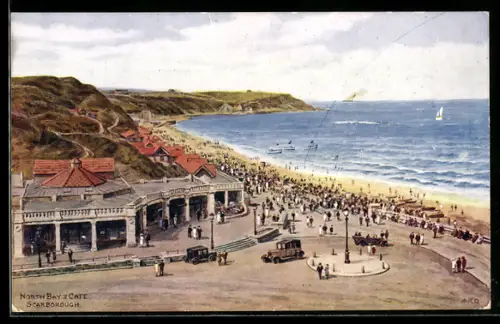 Künstler-AK A. R. Quinton: Scarborough, North Bay and Café