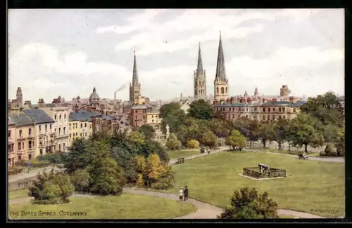 Künstler-AK A. R. Quinton: Coventry, The Three Spires