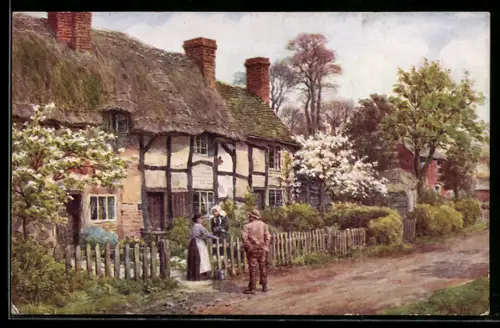 Künstler-AK A. R. Welford-on-Avon, A cottage home