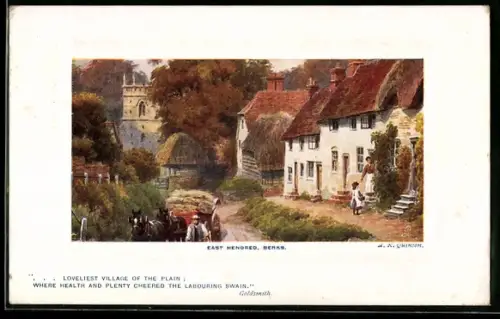 Künstler-AK A. R. Quinton: East Hendred, A street in the village