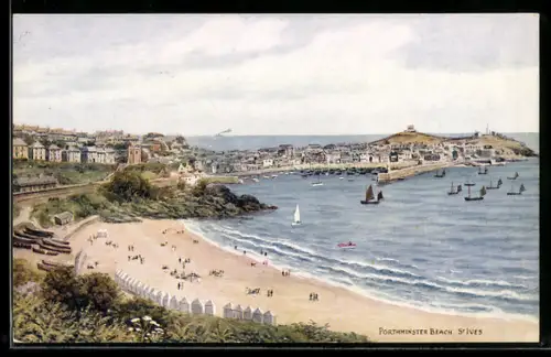 Künstler-AK A. R. Quinton: St. Ives, Porthminster Beach