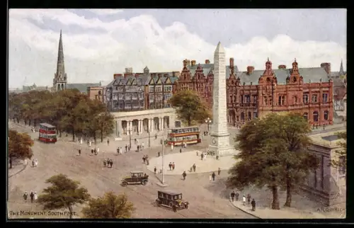 Künstler-AK A. R. Quinton: Southport, The Monument