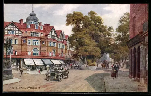 Künstler-AK A. R. Quinton: Worthing, The Broadway
