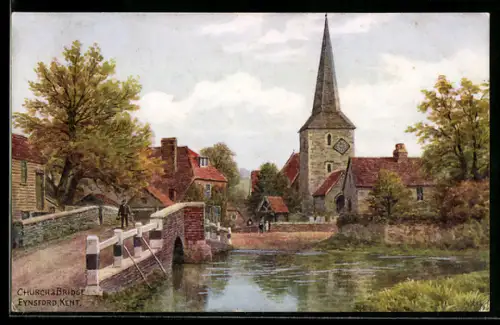 Künstler-AK A. R. Quinton: Eynsford, Church and Bridge