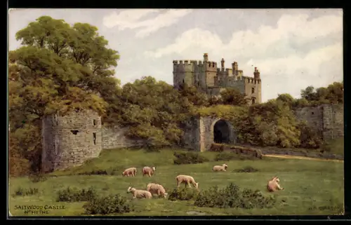 Künstler-AK A. R. Quinton: Hythe, Saltwood Castle with sheep