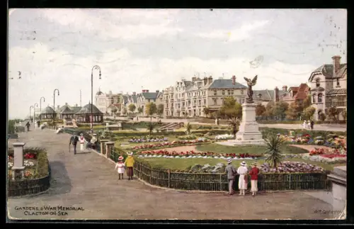 Künstler-AK A. R. Quinton: Clacton-on-Sea, Gardens and War Memorial