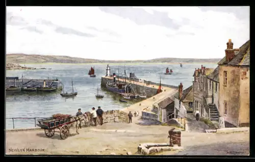 Künstler-AK A. R. Quinton: Newlyn Harbour
