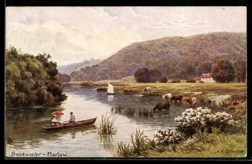 Künstler-AK A. R. Quinton: Marlow, Backwater