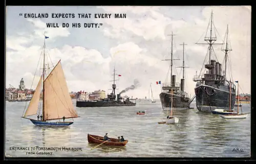 Künstler-AK A. R. Quinton: Entrance to Portsmouth Harbour from Gosport