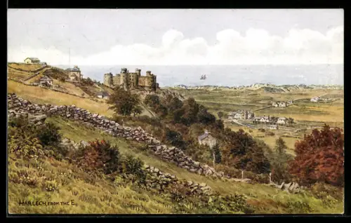 Künstler-AK A. R. Quinton: Harlech, Seen from the E.