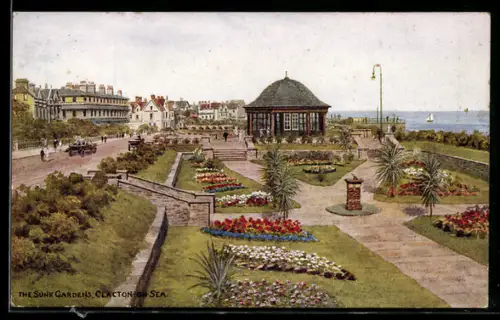 Künstler-AK A. R. Quinton: Clacton-on-Sea, The Sunk Gardens