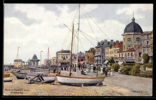 Künstler-AK A. R. Quinton: Worthing, Marine Parade East