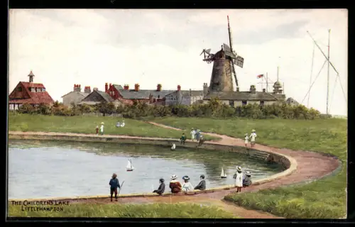 Künstler-AK A. R. Quinton: Littlehampton, The Childrens` Lake