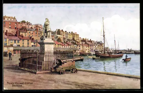 Künstler-AK A. R. Quinton: Brixham, Prince William`s Statue