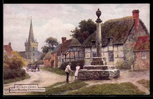 Künstler-AK A. R. Quinton: Worcestershire, Village Cross