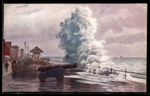 Künstler-AK A. R. Quinton: Bexhill, A Rough Sea
