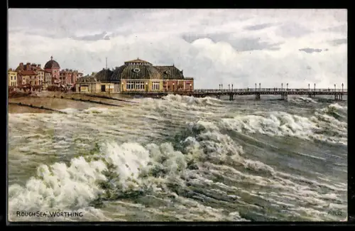 Künstler-AK A. R. Quinton: Worthing, Rough Sea