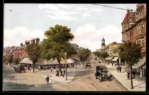 Künstler-AK A. R. Quinton: Clacton-on-Sea, Station Road and Pier Avenue