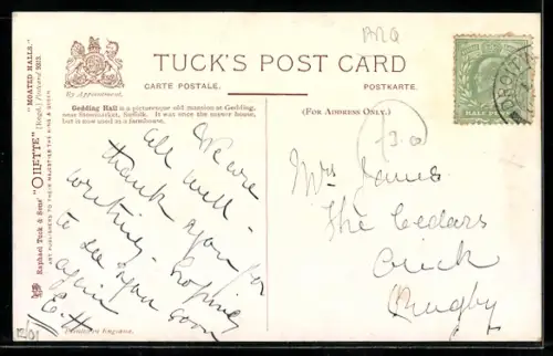 Künstler-AK A. R. Quinton: Suffolk, Gedding Hall