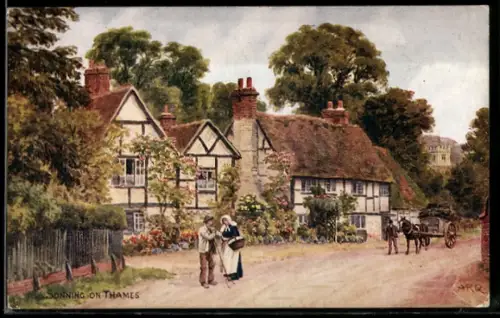 Künstler-AK A. R. Quinton: Sonning on Thames, Idyllische Ortspartie