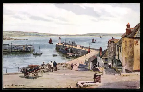 Künstler-AK A. R. Quinton: Newlyn Harbour