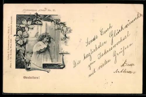 Künstler-AK Charles Scolik: Junges Kind mit dem Finger im Mund