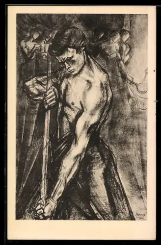 Künstler-AK Jan Toorop: De Ijzergieter, Der Eisengiesser