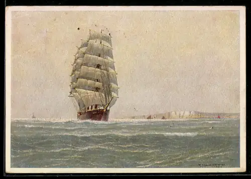 Künstler-AK Robert Schmidt: Heimkehr, Segelschiff