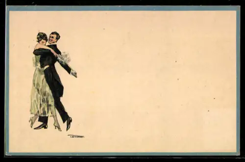 Künstler-AK Franz J. Lenhart: Elegantes Paar beim Tanz