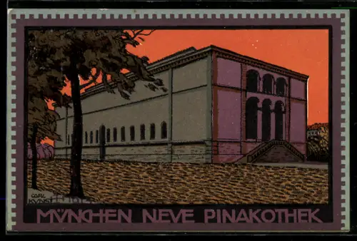 Künstler-AK Carl Kunst: Neue Pinakothek in München
