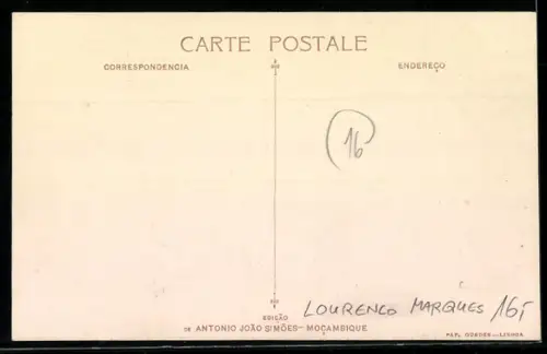 AK Lourenco Marques, Strassenszene mit Rikschas