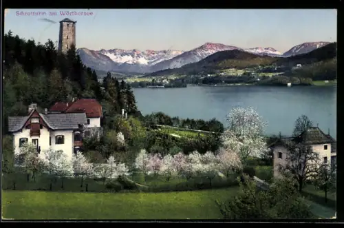 AK Klagenfurt am Wörthersee, Schrotturm mit See