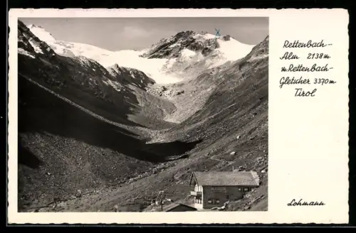 AK Rettenbach-Alm /Tirol, Rettenbach-Alm mit Rettenbach-Gletscher