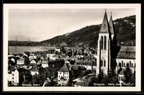 AK Bregenz, Blick zur Herz-Jesu-Kirche