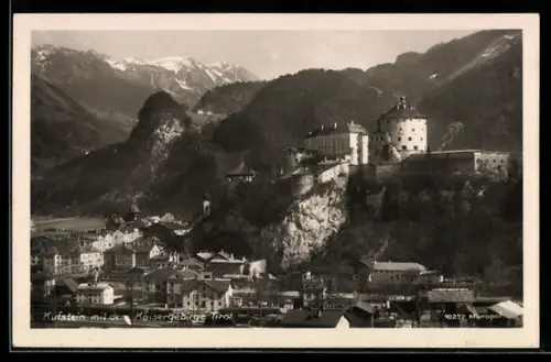 AK Kufstein /Tirol, Panorama mit Kaisergebirge